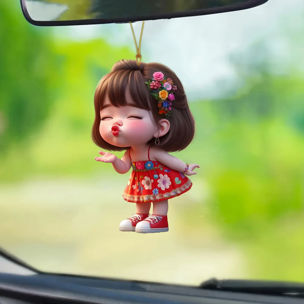Girl Acrylic Car Pendant