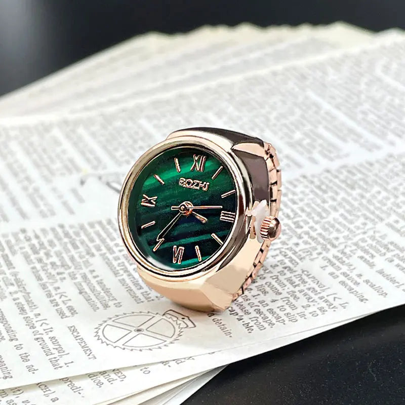 Vintage Quartz Finger Watch Ring Unisex