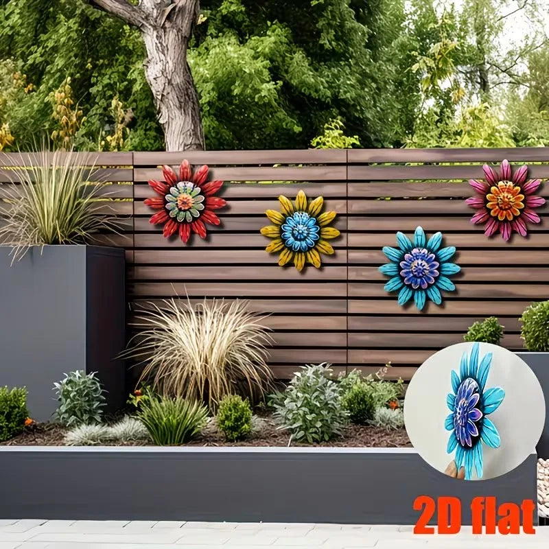 Metal Flower Ornaments Set