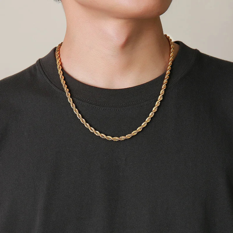 Vnox Dainty Gold Rope Chain Necklace