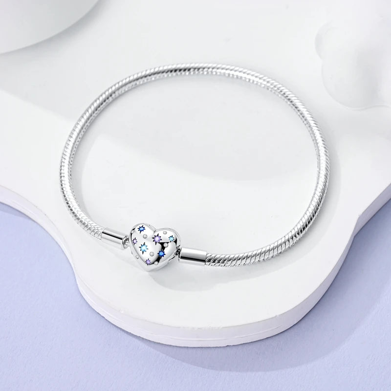 925 Sterling Silver Love Heart & Butterfly Charm Bracelet – 17-20cm