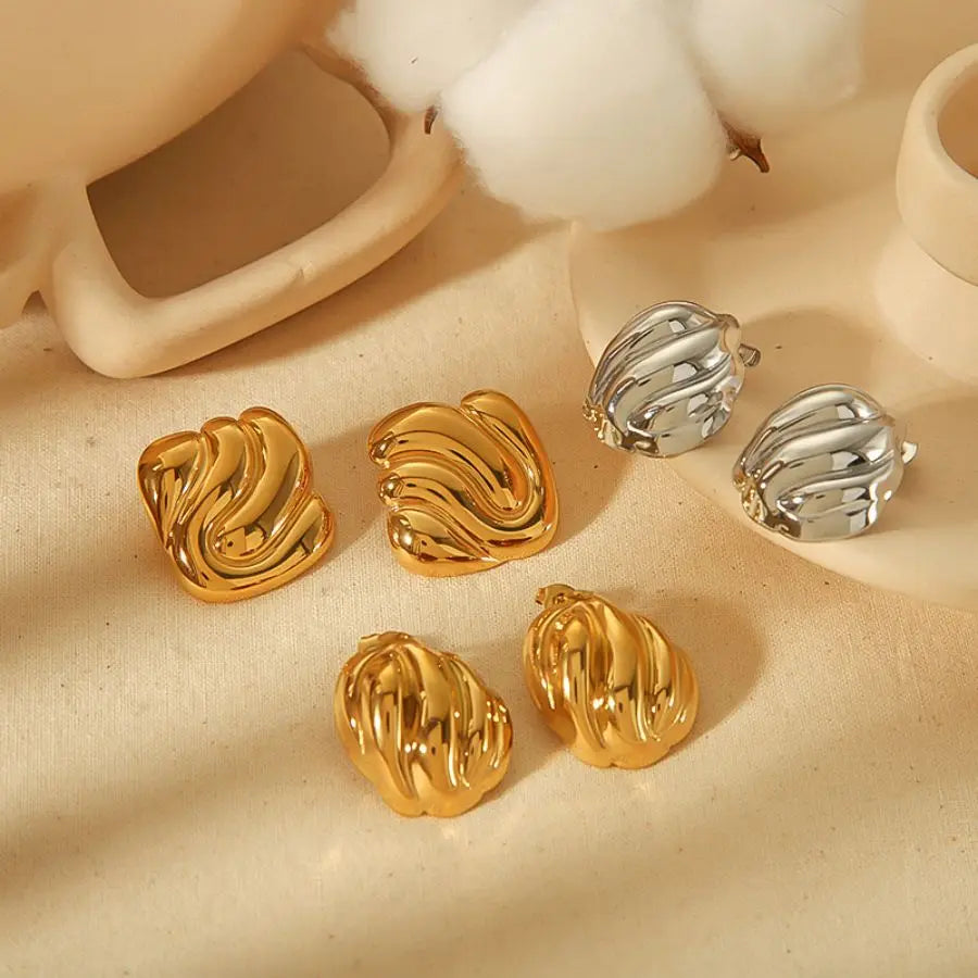Wave-Textured Hoop Earrings
