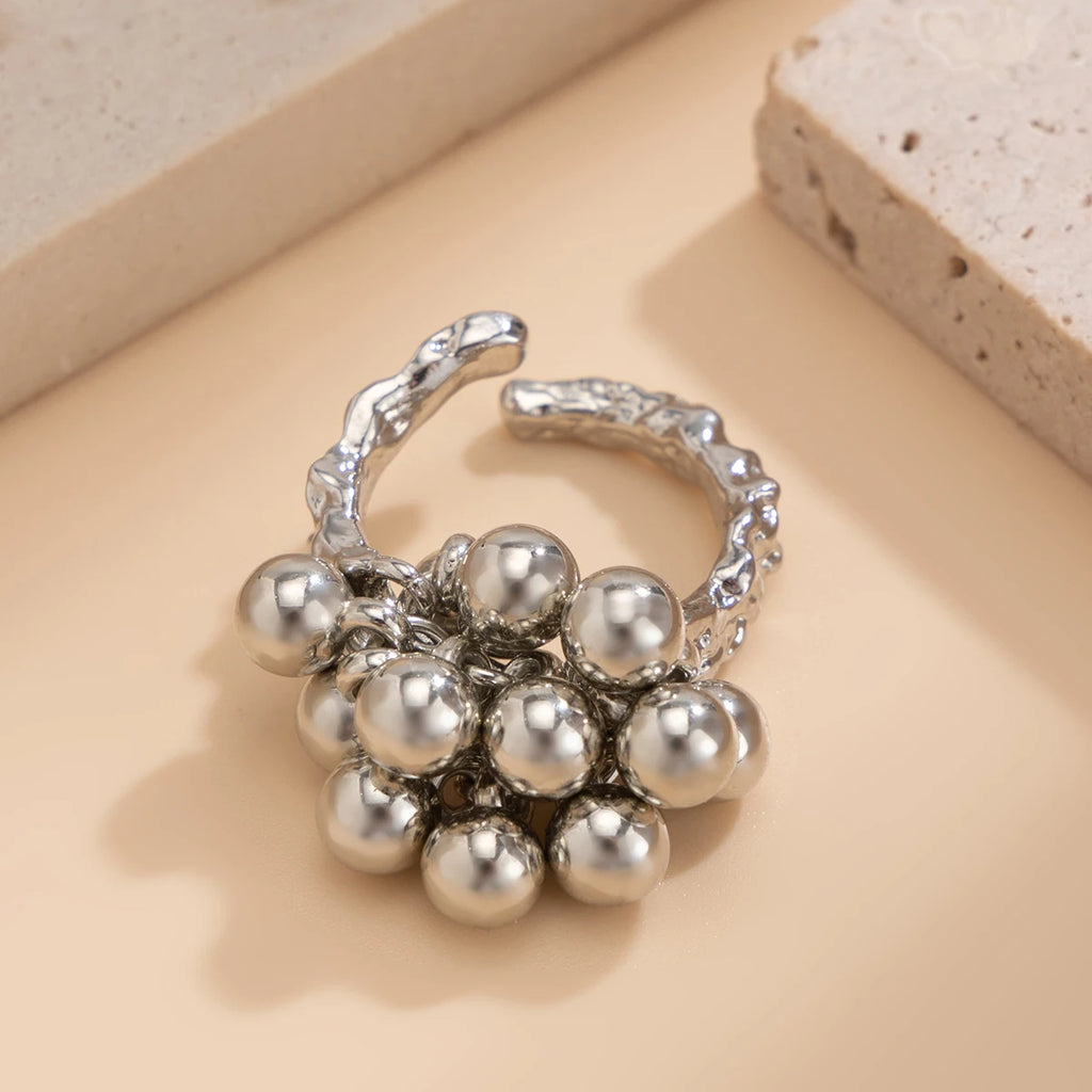 Irregular Punk Small Ball Open Ring