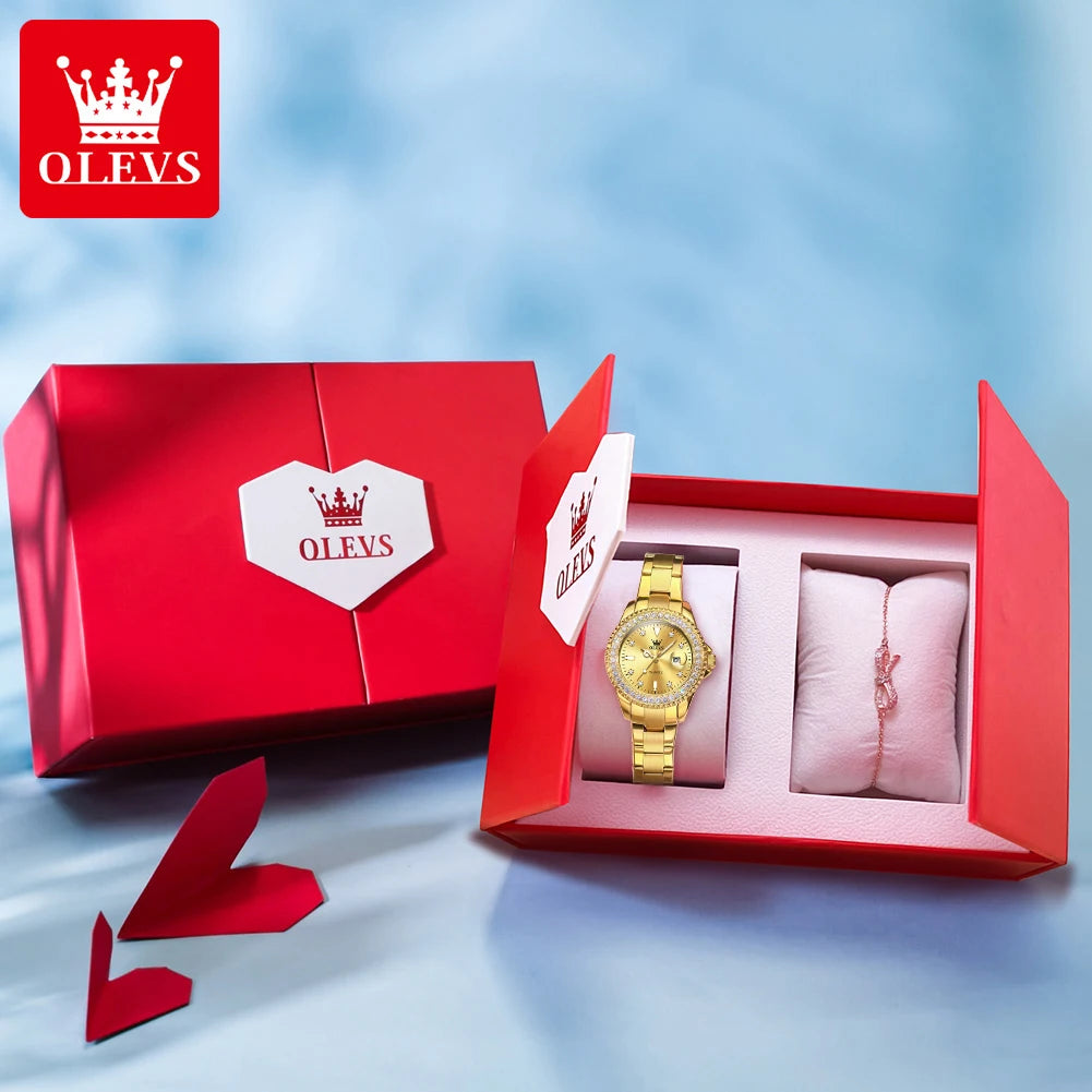 OLEVS Women’s Elegant Quartz Watch Gift Set