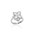 Zircon Heart & Clover Spinner Ring