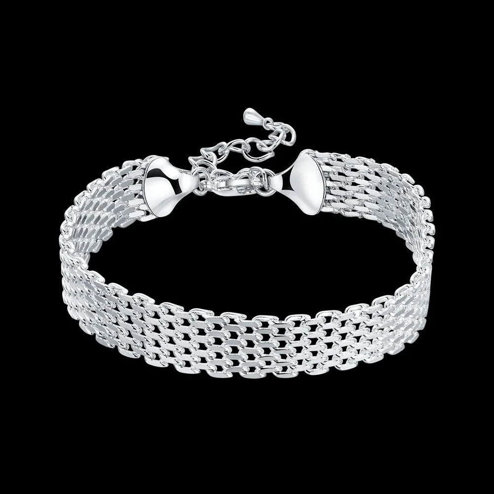 925 Sterling Silver Chain Bracelet for Men & Women – Elegant Classic Design