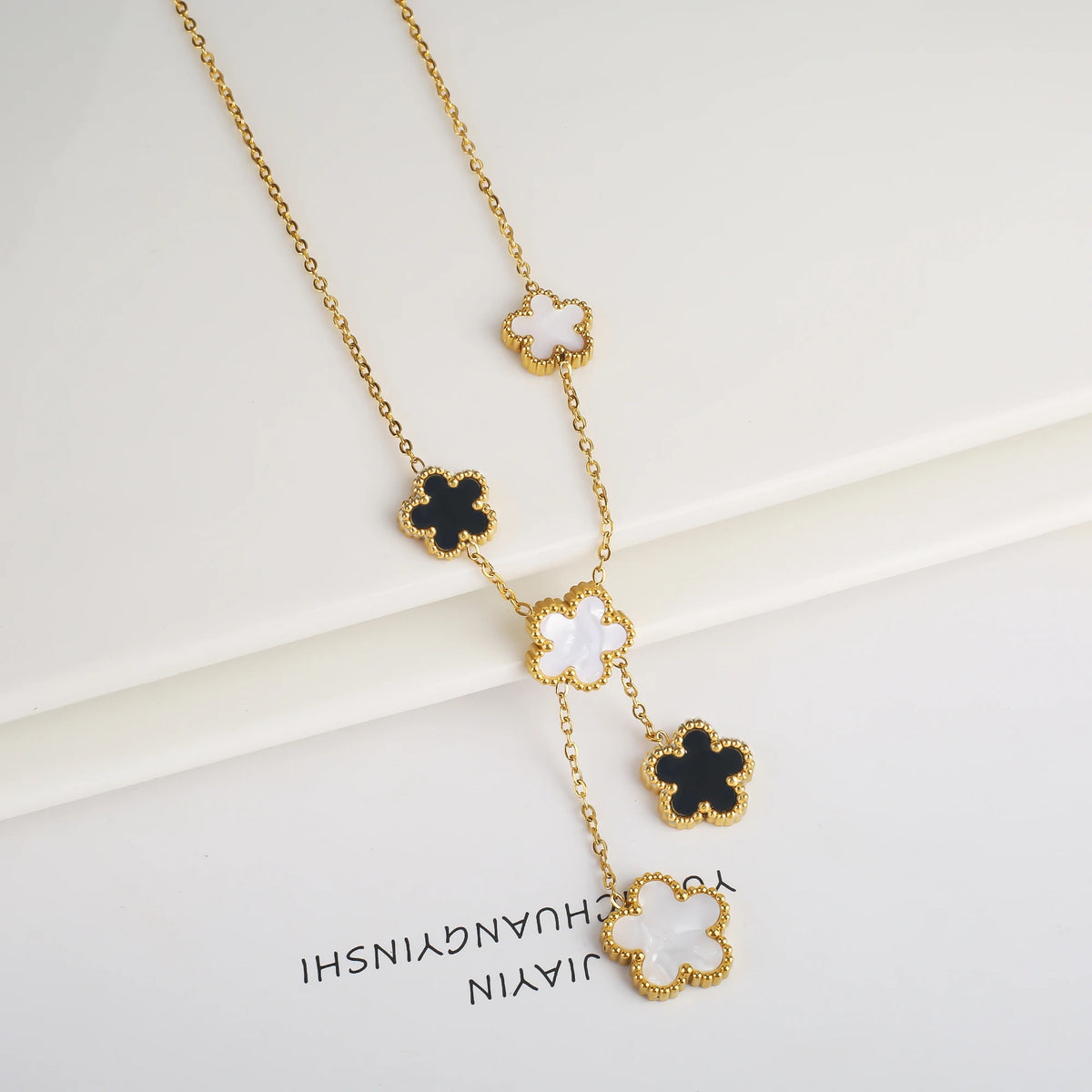 Clover Flower Adjustable Stainless Steel Bracelet