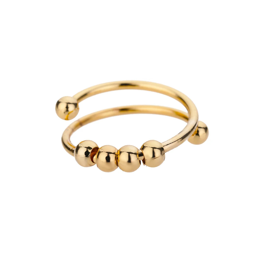 Gold Stainless Steel Classic Women's Ring