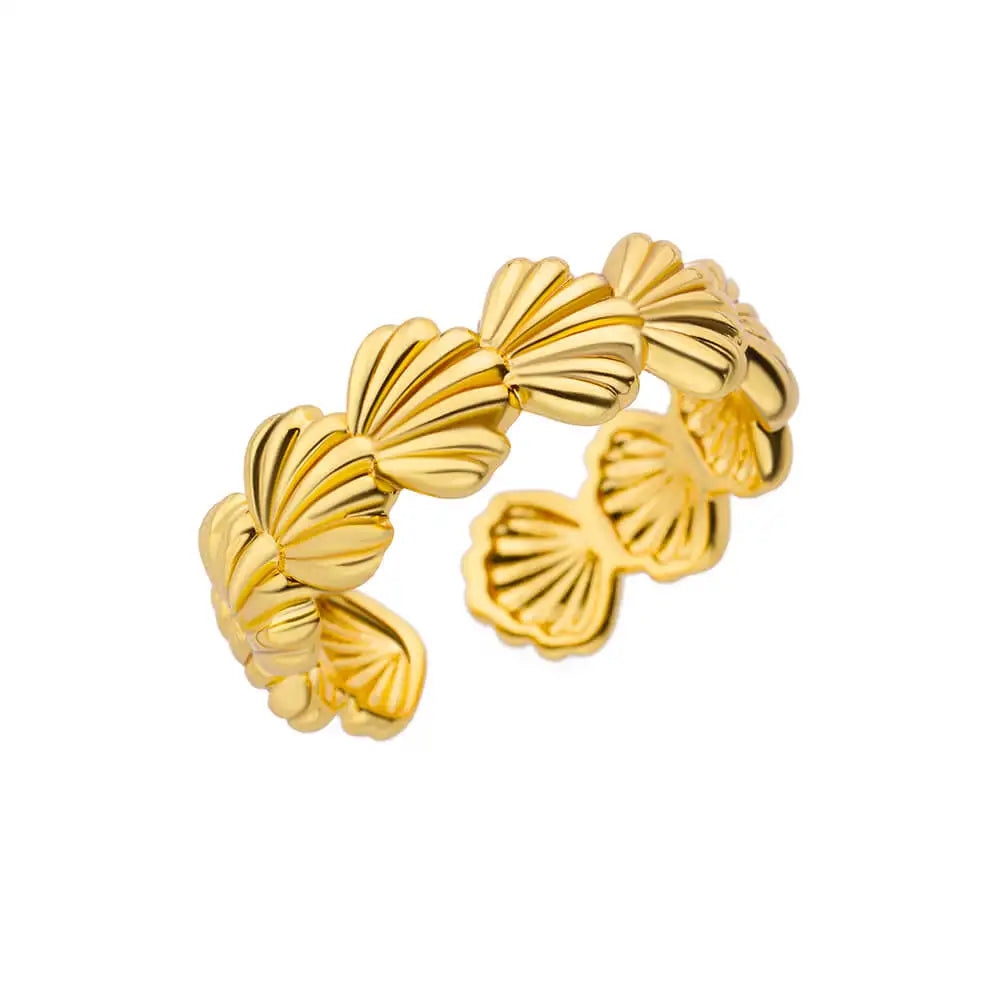 Gold Stainless Steel Classic Women's Ring