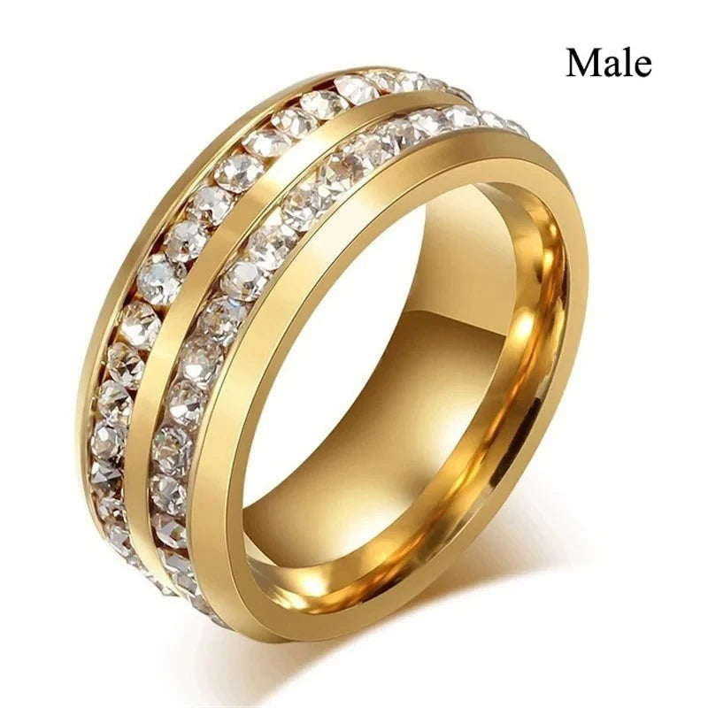 Romantic Red Rhinestone Celtic Dragon Ring Set