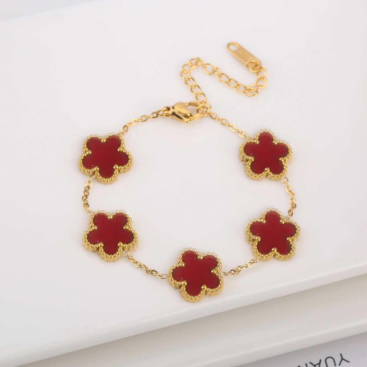 Clover Flower Adjustable Stainless Steel Bracelet