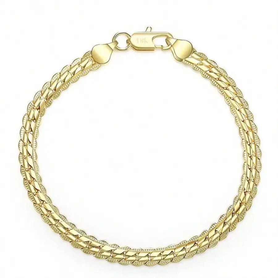 Gold Plated 925 Silver Side Chain Bracelet