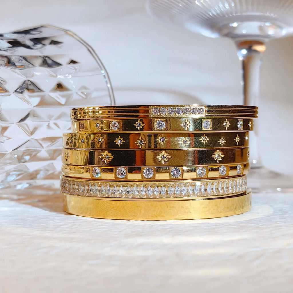Elegant CZ Stainless Steel Women’s Bracelet