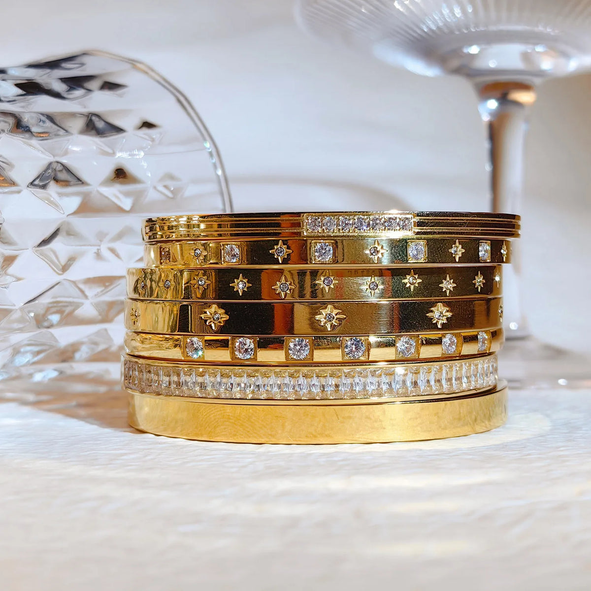 Elegant CZ Stainless Steel Women’s Bracelet