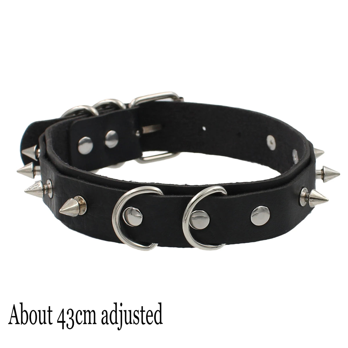 Black Gothic Heart Lock Spike Choker Necklace