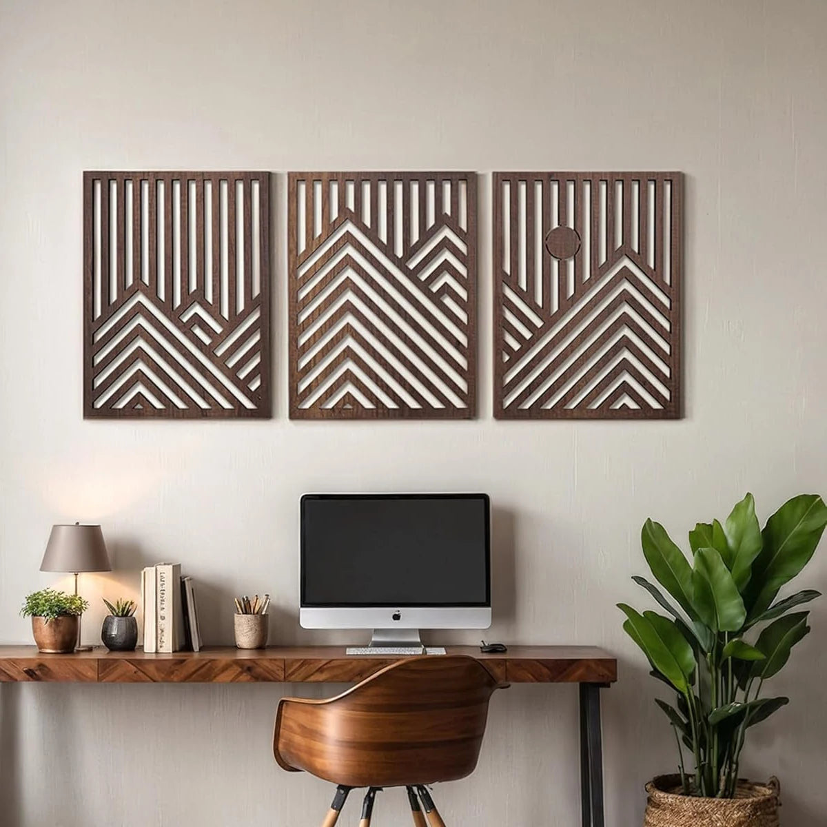 Retro Wooden Wall Art Set