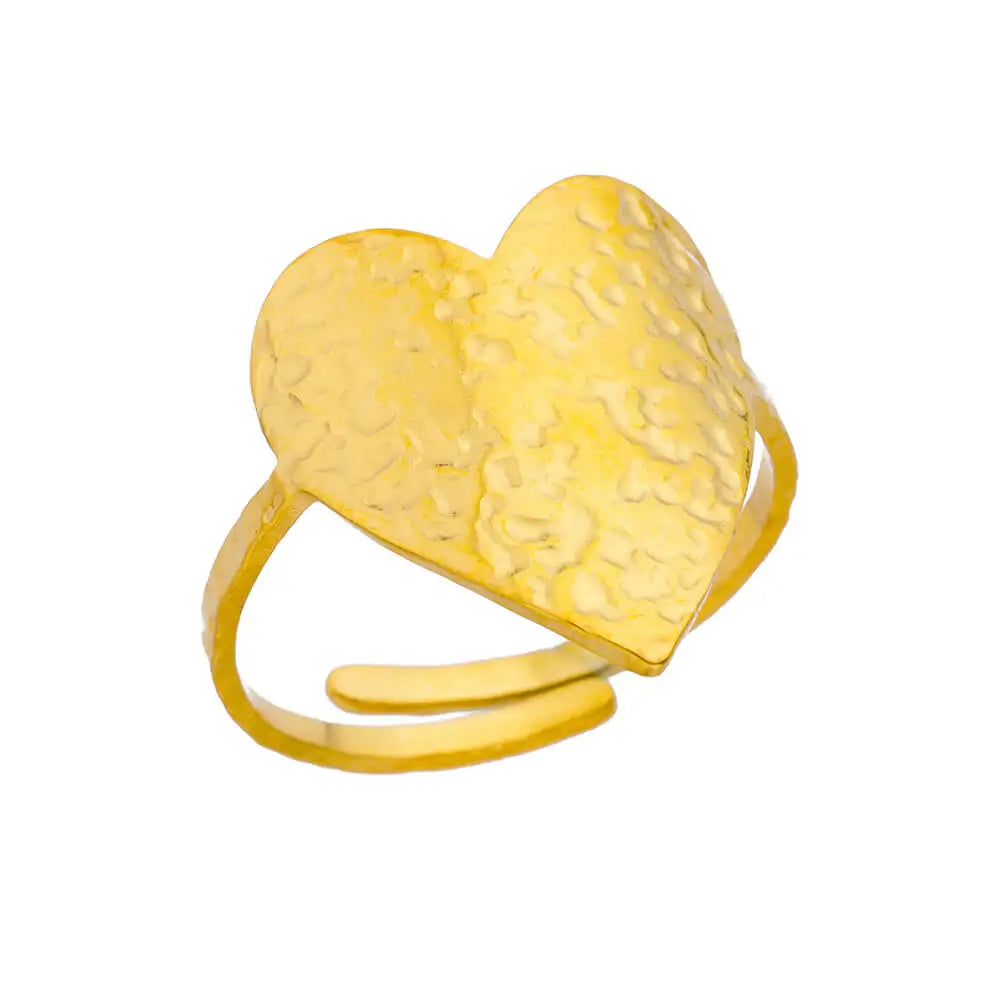 Gold Stainless Steel Classic Women's Ring