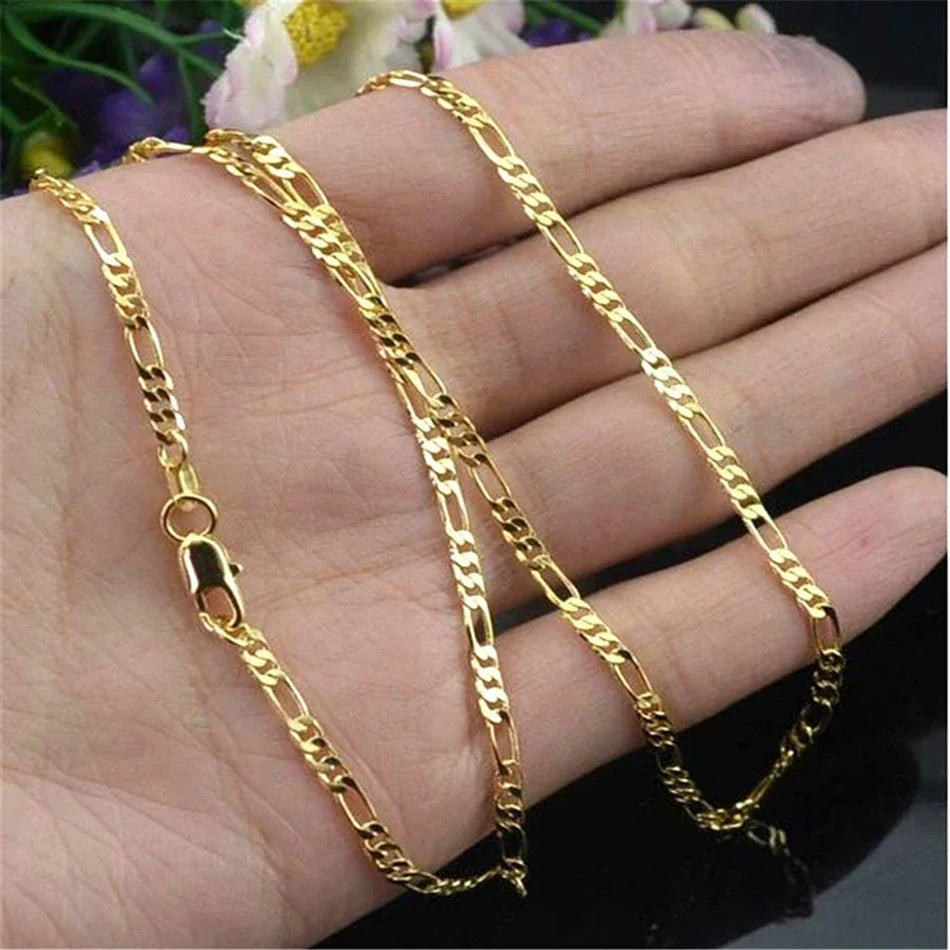 18K Gold Filled Figaro Chain Necklace 4mm