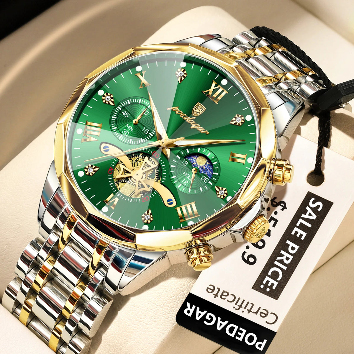 POEDAGAR Luxury Men’s Waterproof Chronograph Watch