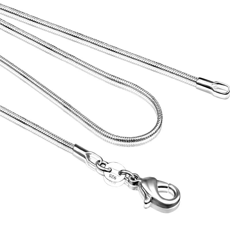 10Pcs Silver Plated 1mm Snake Chain Necklaces