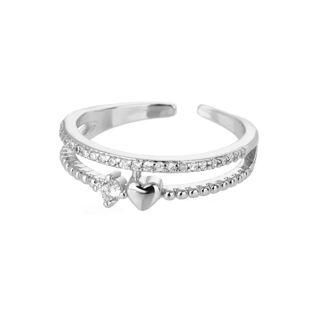 Gold CZ Stainless Steel Ring for Women