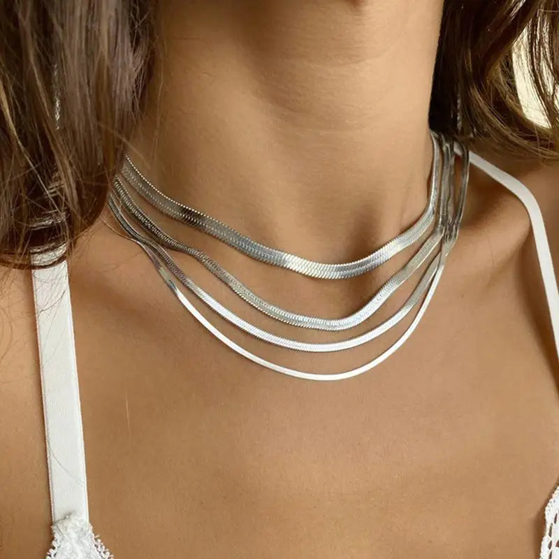 Gold Snake Chain Choker Necklace Unisex