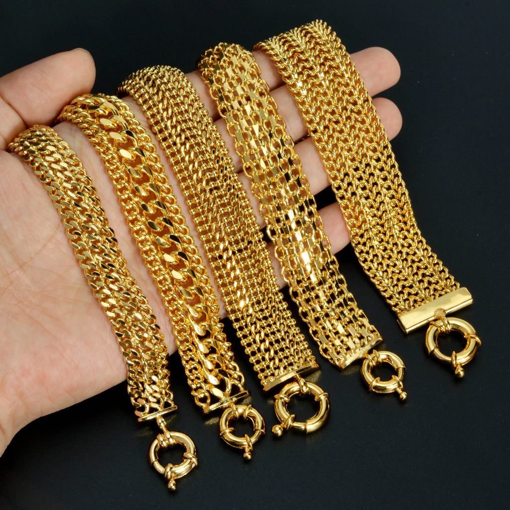 18K Gold Plated Miami Curb Chain Bracelet