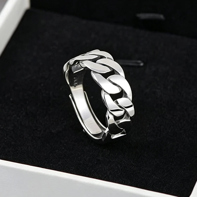 Blue Moonstone Adjustable Sterling Silver Ring