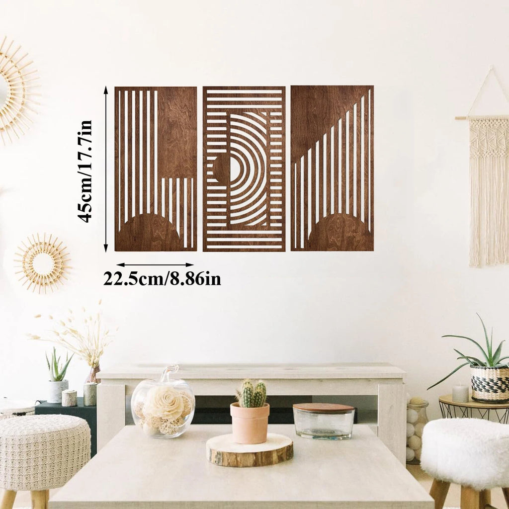 3-Piece Geometric Wooden Wall Art