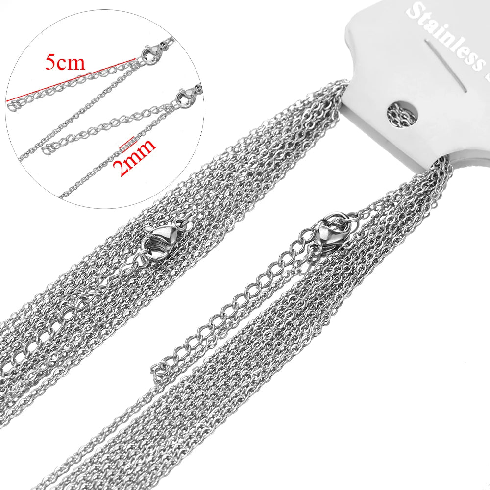 Gold Stainless Steel Adjustable Chains, 10pcs
