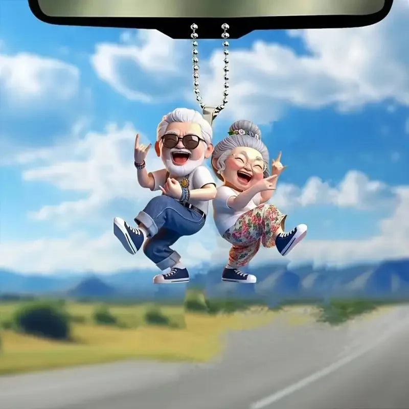 Elderly Couple Acrylic Pendant