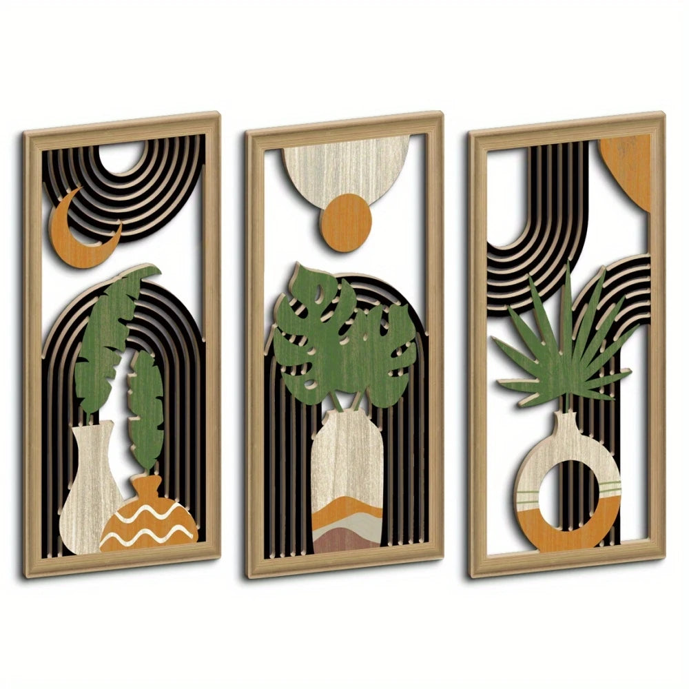 Boho Leaf Wooden Wall Hangings