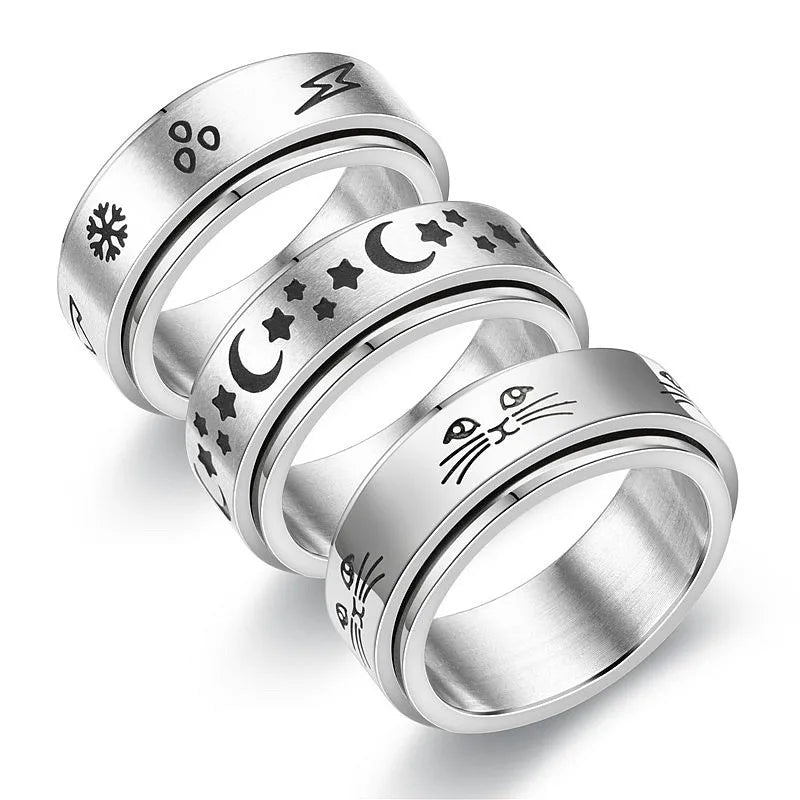Stainless Steel Rotating Couple Spinner Rings