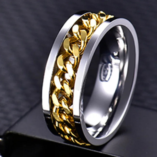 Rotatable Stainless Steel Punk Spinner Ring