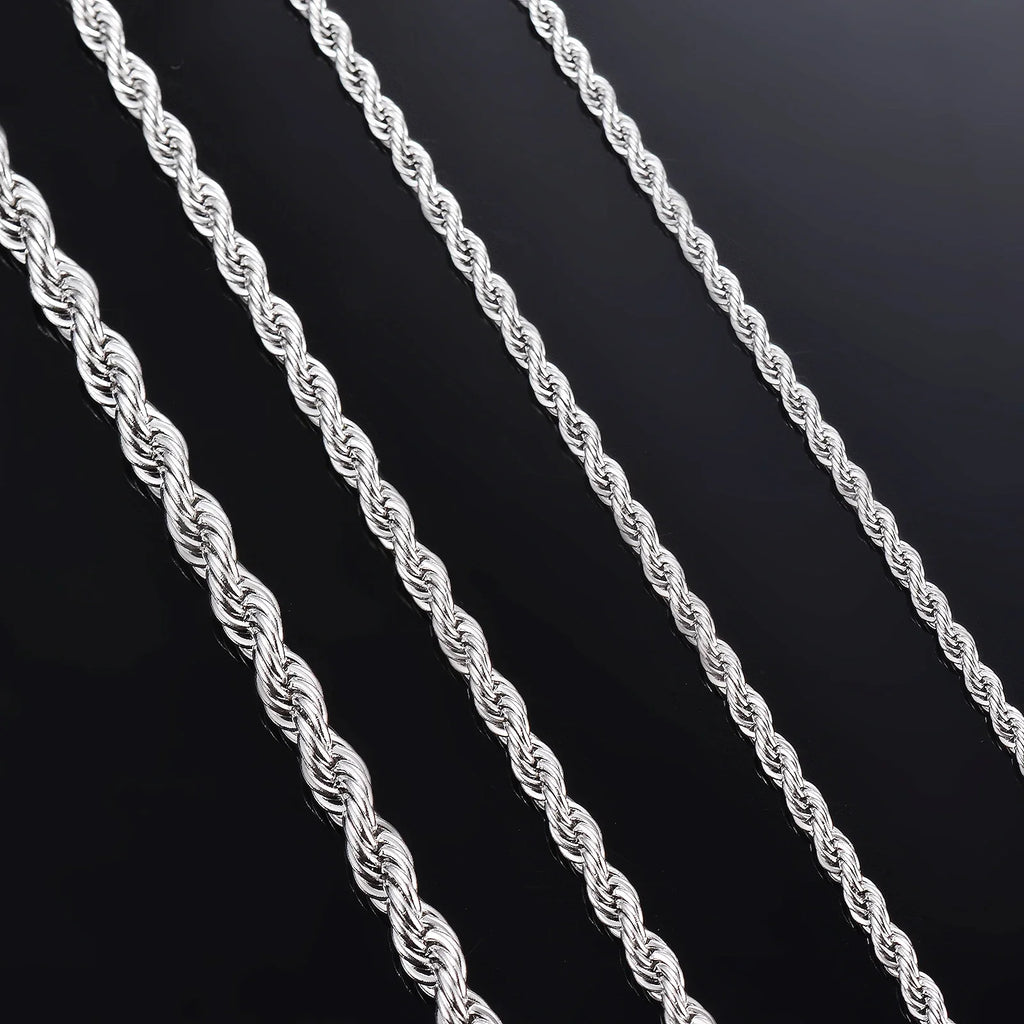 925 Sterling Silver Rope Chain Necklace/Bracelet