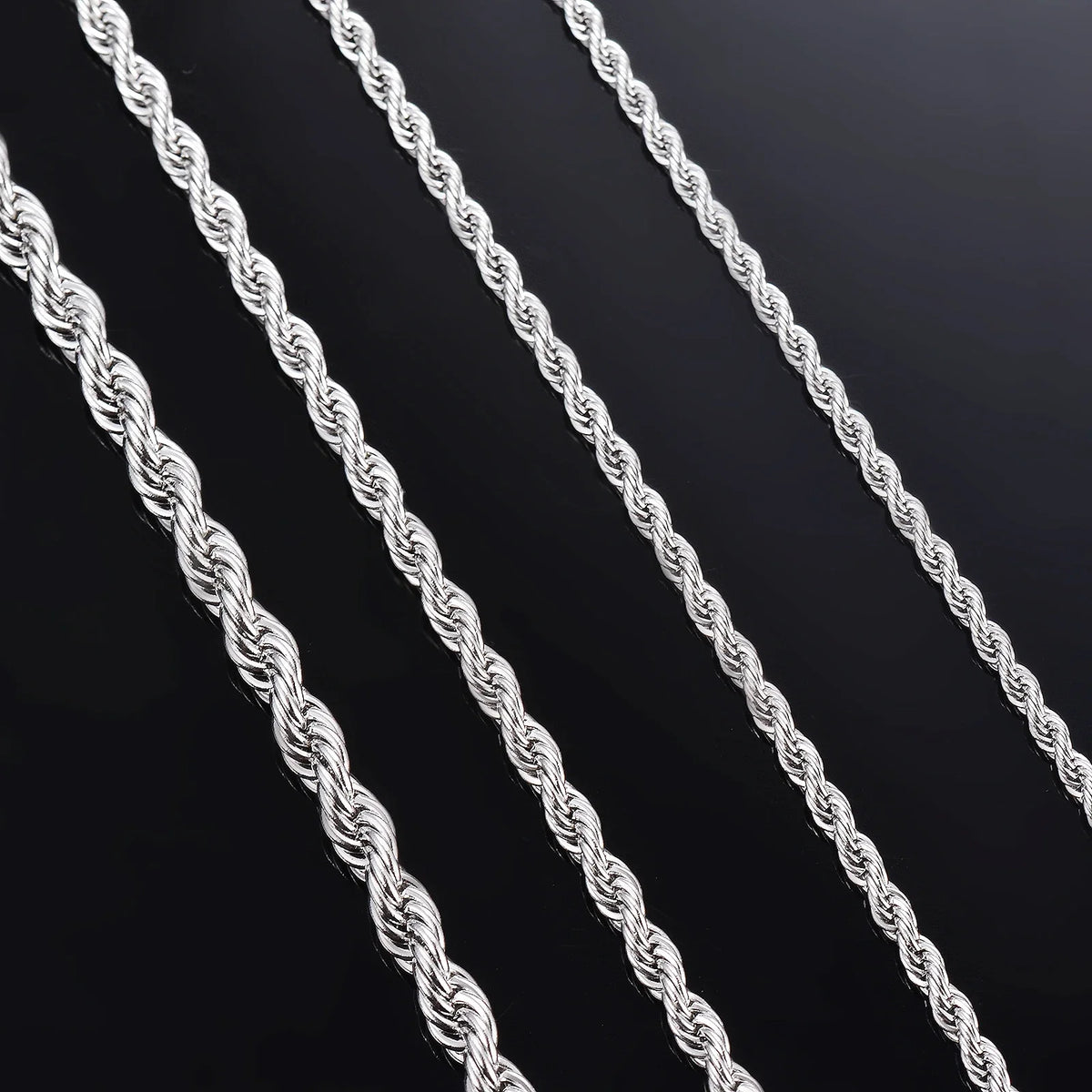 925 Sterling Silver Rope Chain Necklace/Bracelet