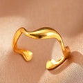 Evil Eye Gold Zircon Adjustable Ring