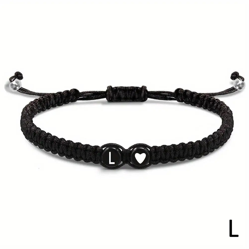 Initial Heart Bracelet – Adjustable A-Z Design for Men & Women