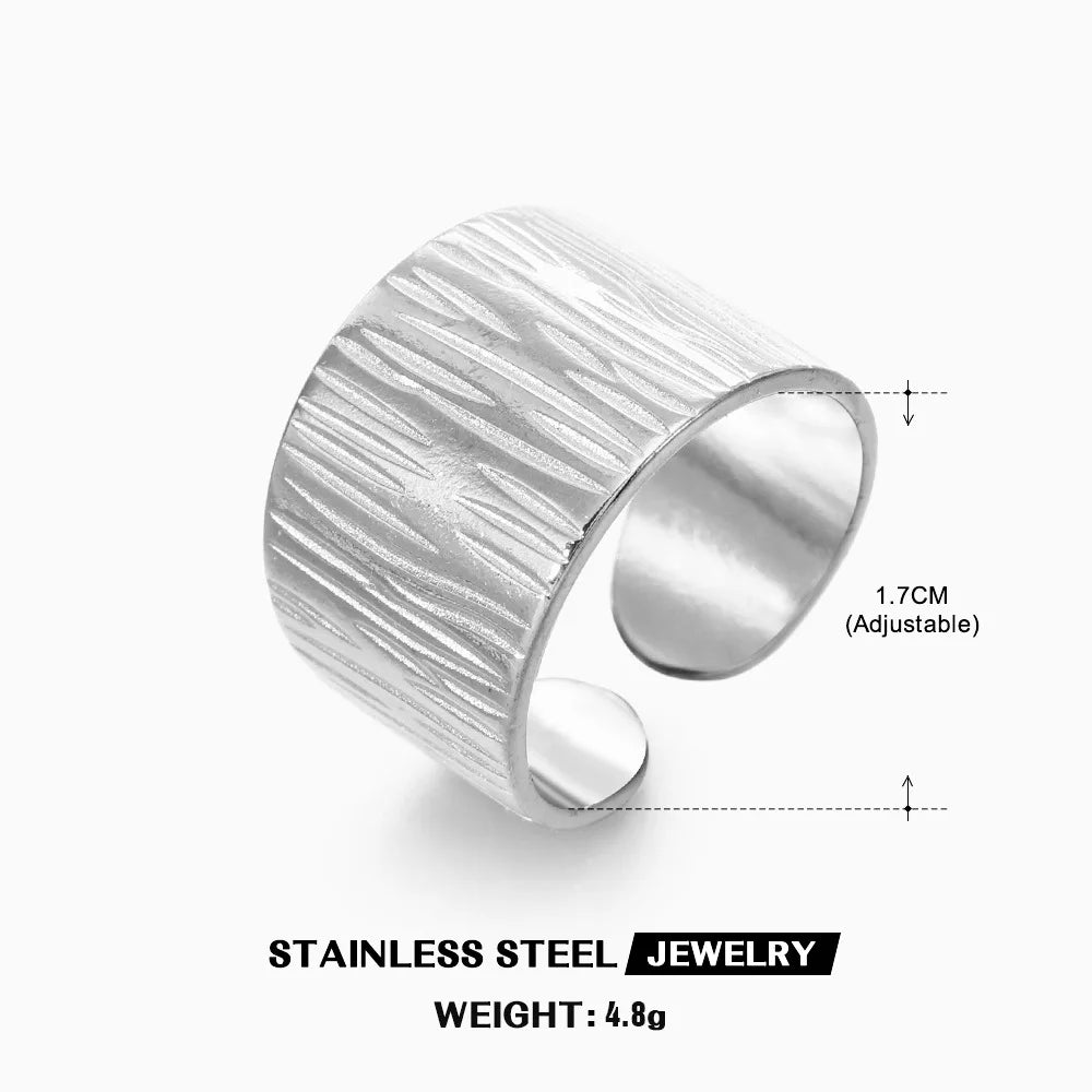 Gold 316L Stainless Steel Star Adjustable Ring