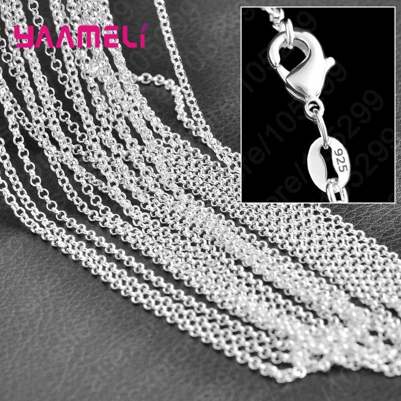 10PCS 925 Sterling Silver Chain Necklace Set