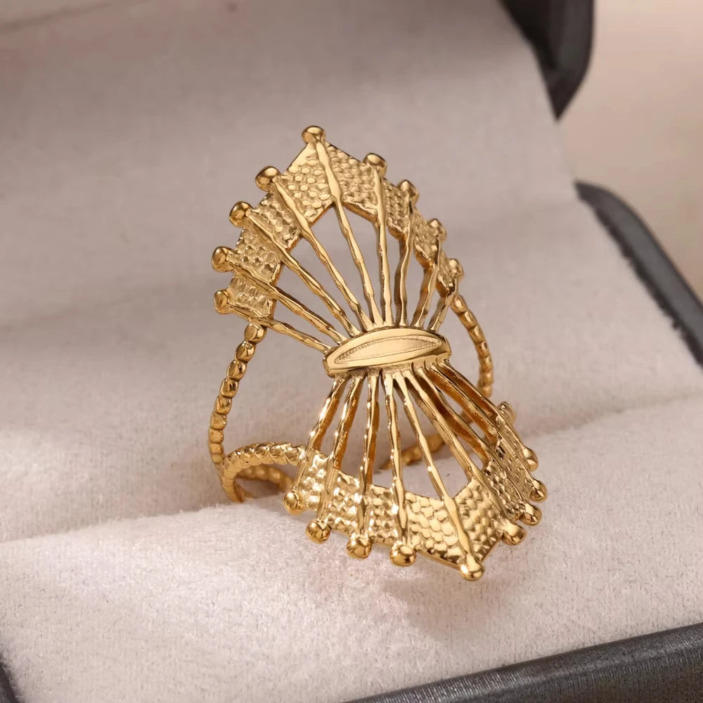 Evil Eye Gold Zircon Adjustable Ring
