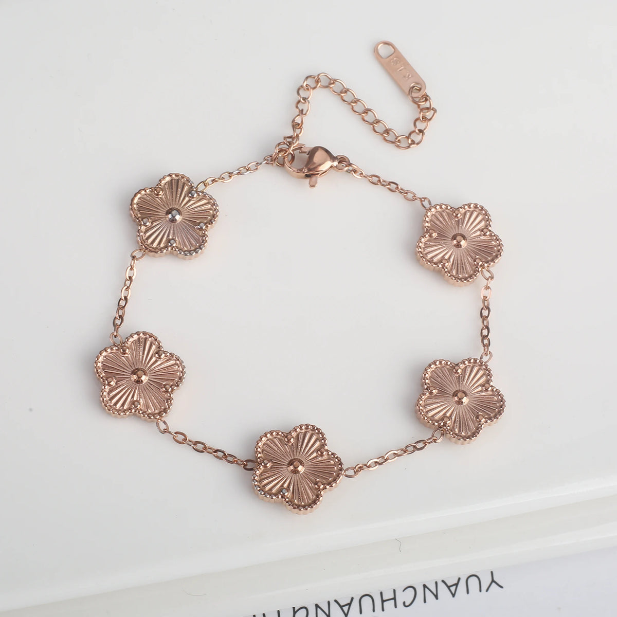 Clover Flower Adjustable Stainless Steel Bracelet