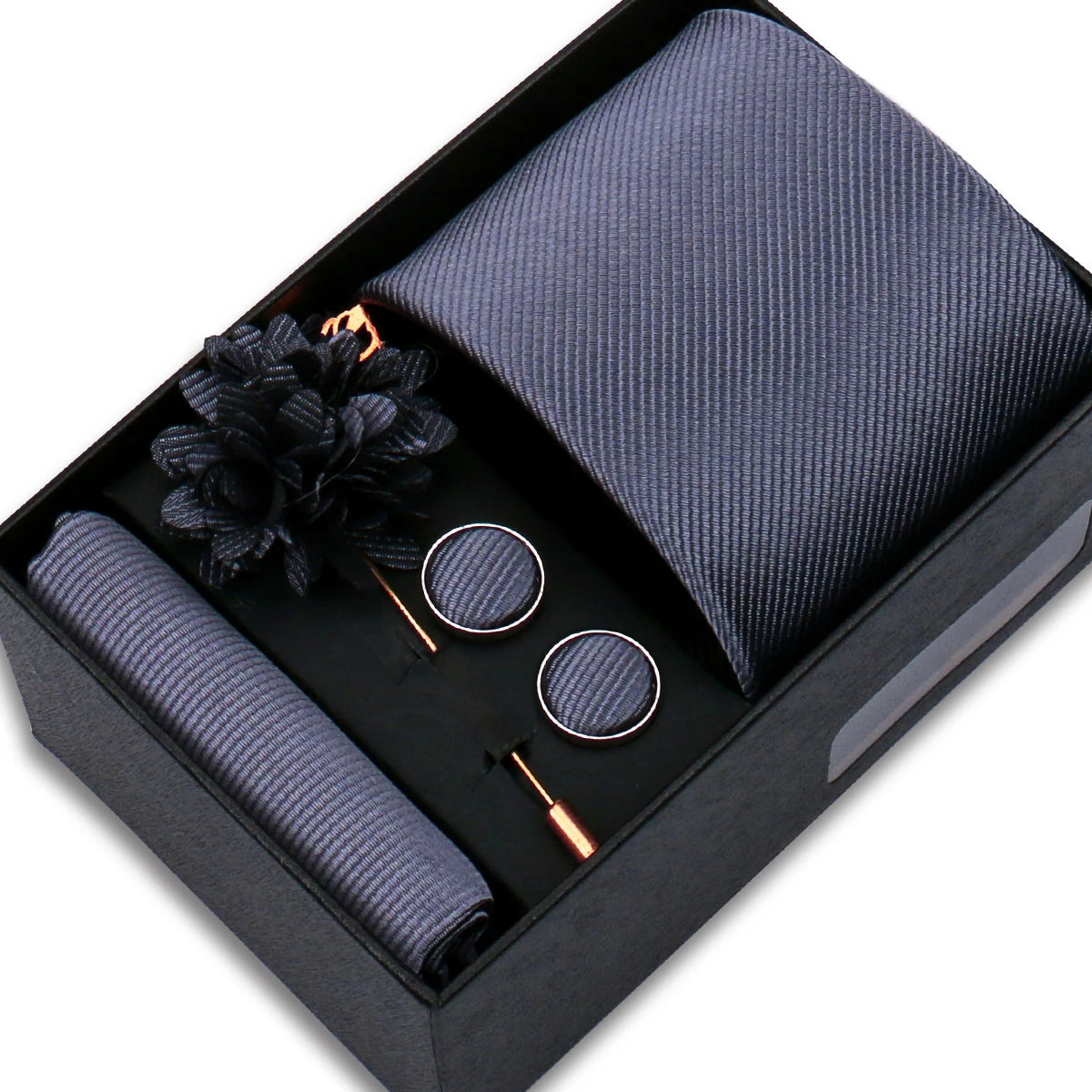 Men’s Solid Color Tie & Accessories Set