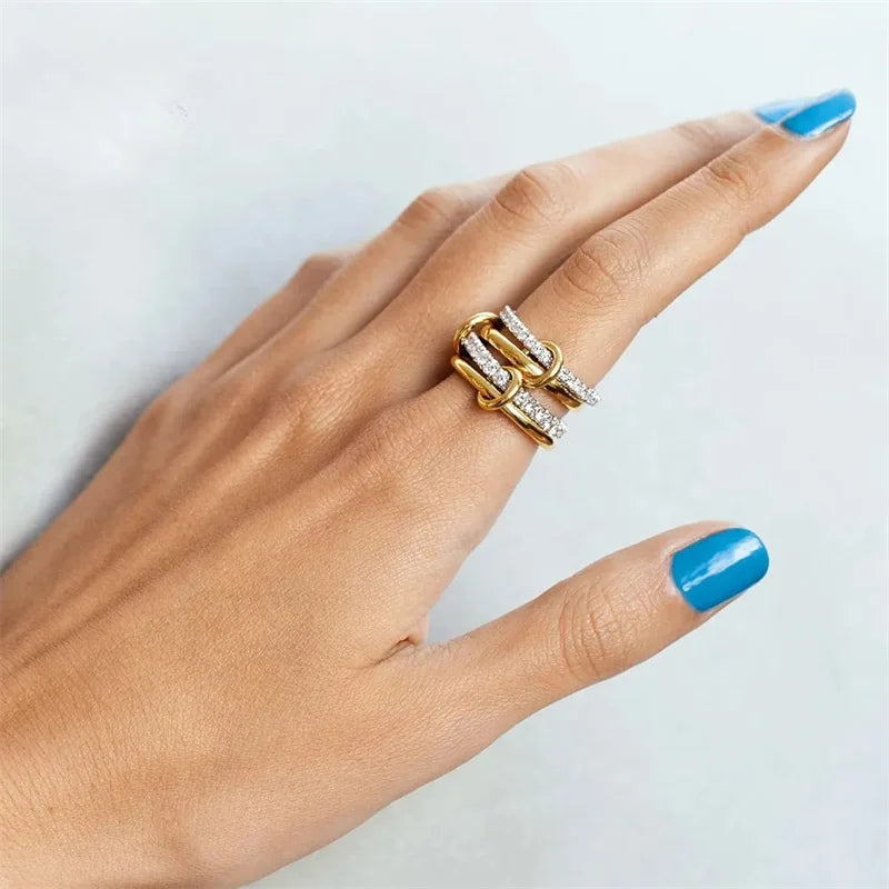 Two-Tone Copper Stacking Ring Set for Women