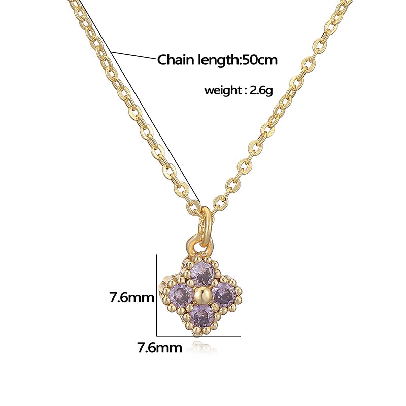 18K Gold-Plated Brass Flower Pendant Necklace