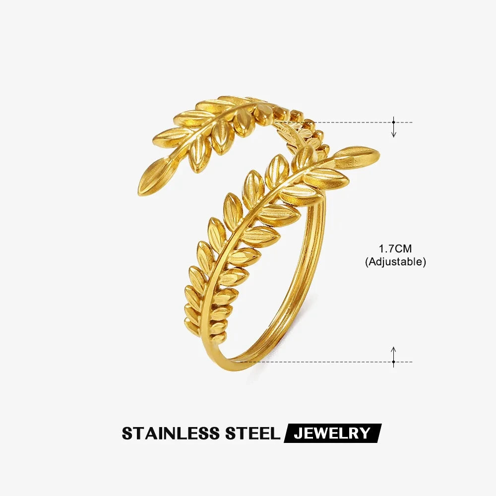 Gold 316L Stainless Steel Star Adjustable Ring