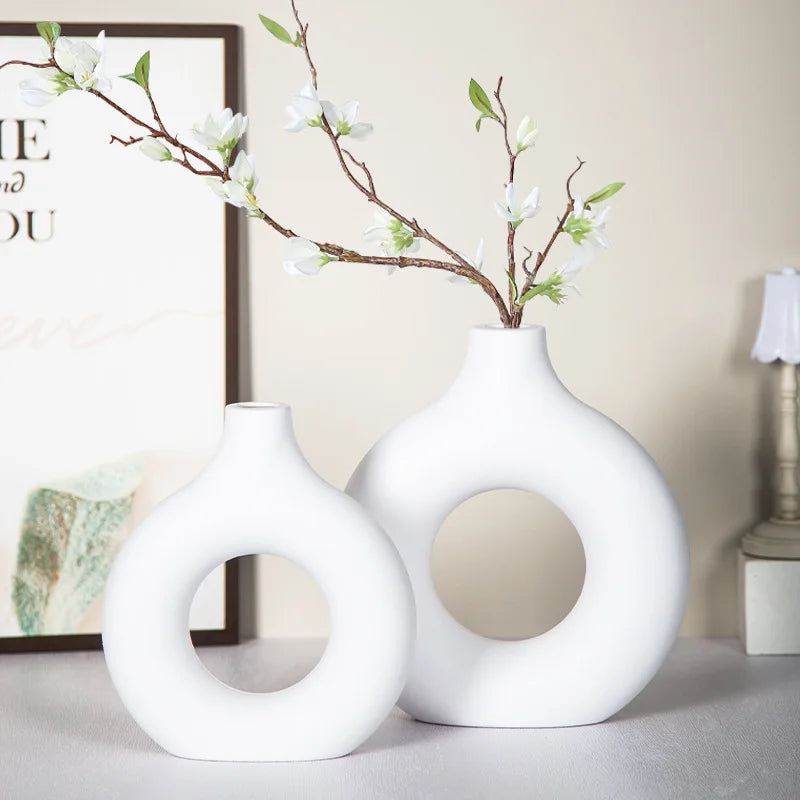 White Ceramic-Look Vase