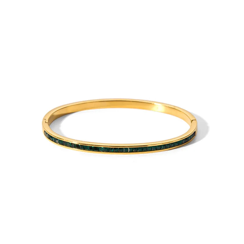 Elegant CZ Stainless Steel Women’s Bracelet