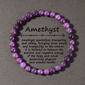 Natural Amethyst Beaded Bracelet Unisex