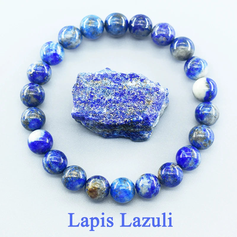 Natural Lapis Lazuli Bead Bracelet – Elegant Design for Men & Women